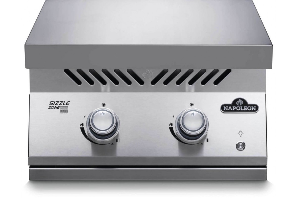 Двойная инфракрасная горелка SIZZLE ZONE для встраивания с крышкой из нержавеющей стали Napoleon BIB18IRPSS-CE
