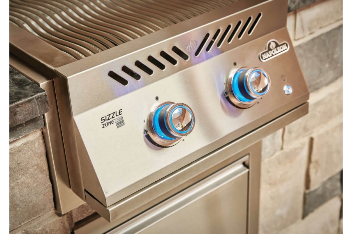 Двойная инфракрасная горелка SIZZLE ZONE для встраивания с крышкой из нержавеющей стали Napoleon BIB18IRPSS-CE