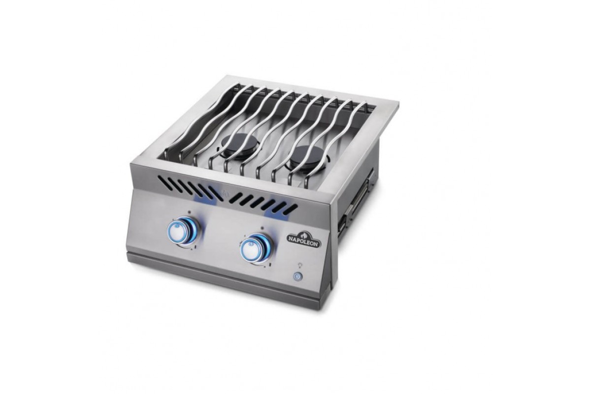 Двойная конфорка для встраивания с крышкой из нержавеющей стали Napoleon BIB18RTPSS-CE