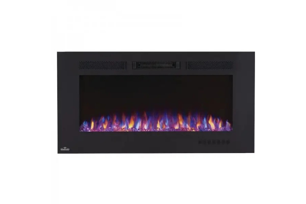 Камин электрический горизонтальный Allure Phantom 42 с металлической сеткой, черный мат (NEFL42FH-MT-EU)