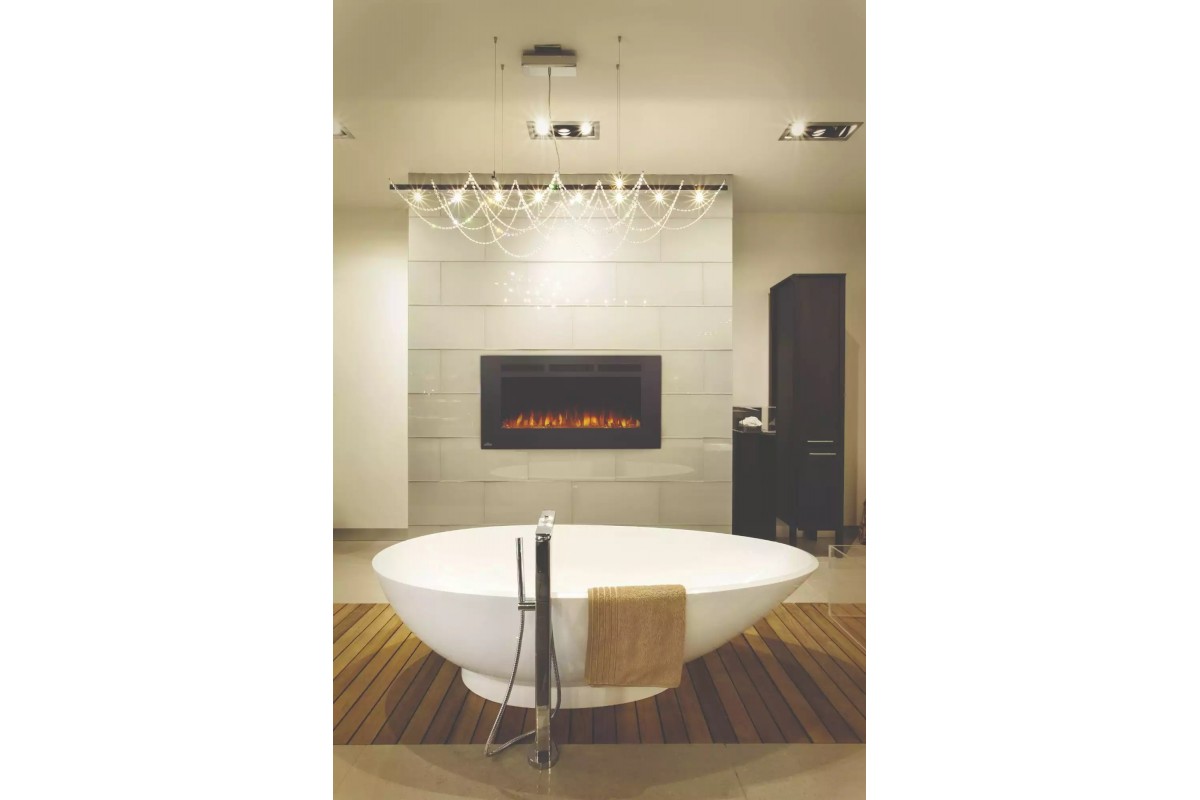 Камин электрический горизонтальный Allure Phantom 42 с металлической сеткой, черный мат (NEFL42FH-MT-EU)