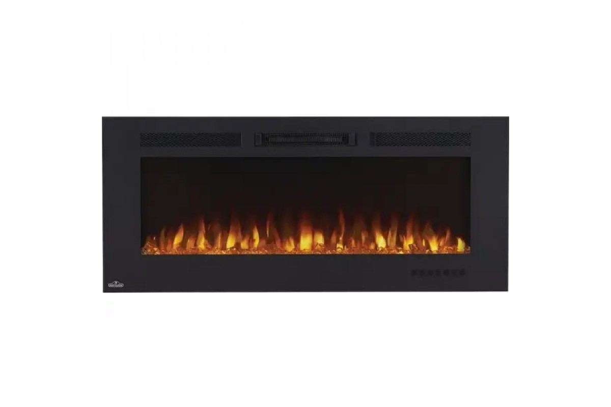 Камин электрический горизонтальный Allure Phantom 50 с металлической сеткой, черный мат (NEFL50FH-MT-EU)