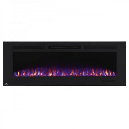 Камин электрический горизонтальный Allure Phantom 60 с металлической сеткой, черный мат (NEFL60FH-MT-EU)