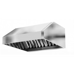 Зонт вытяжной вентиляционный с фильтрами лабиринтного типа 1900 х900 х 350 (цельно сварная конструкция)