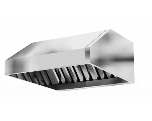 Зонт вытяжной вентиляционный с фильтрами лабиринтного типа 1900 х900 х 350 (цельно сварная конструкция)