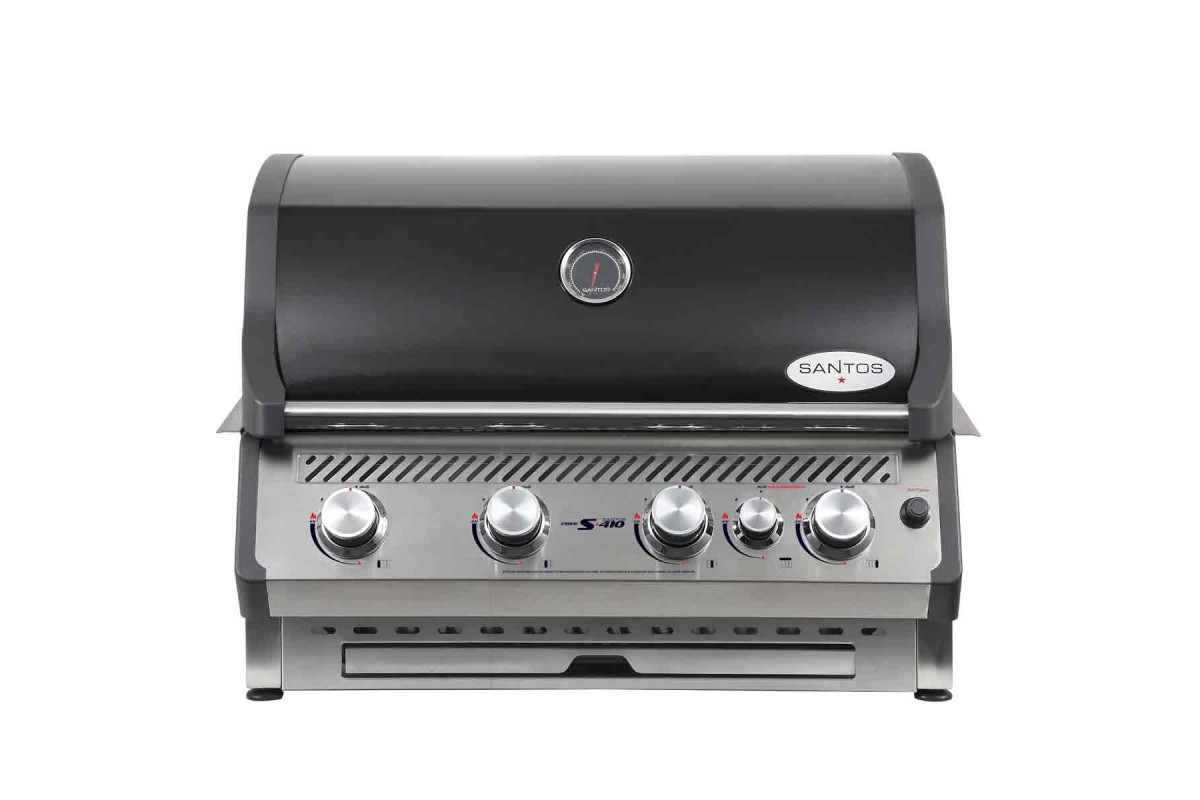 Встраиваемый газовый гриль SANTOS Free S-410 Black, с задней горелкой, черный 890666