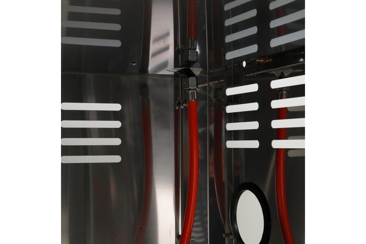 Газовый гриль SANTOS P-618, с боковой и задней горелкой, нержавеющая сталь 900327