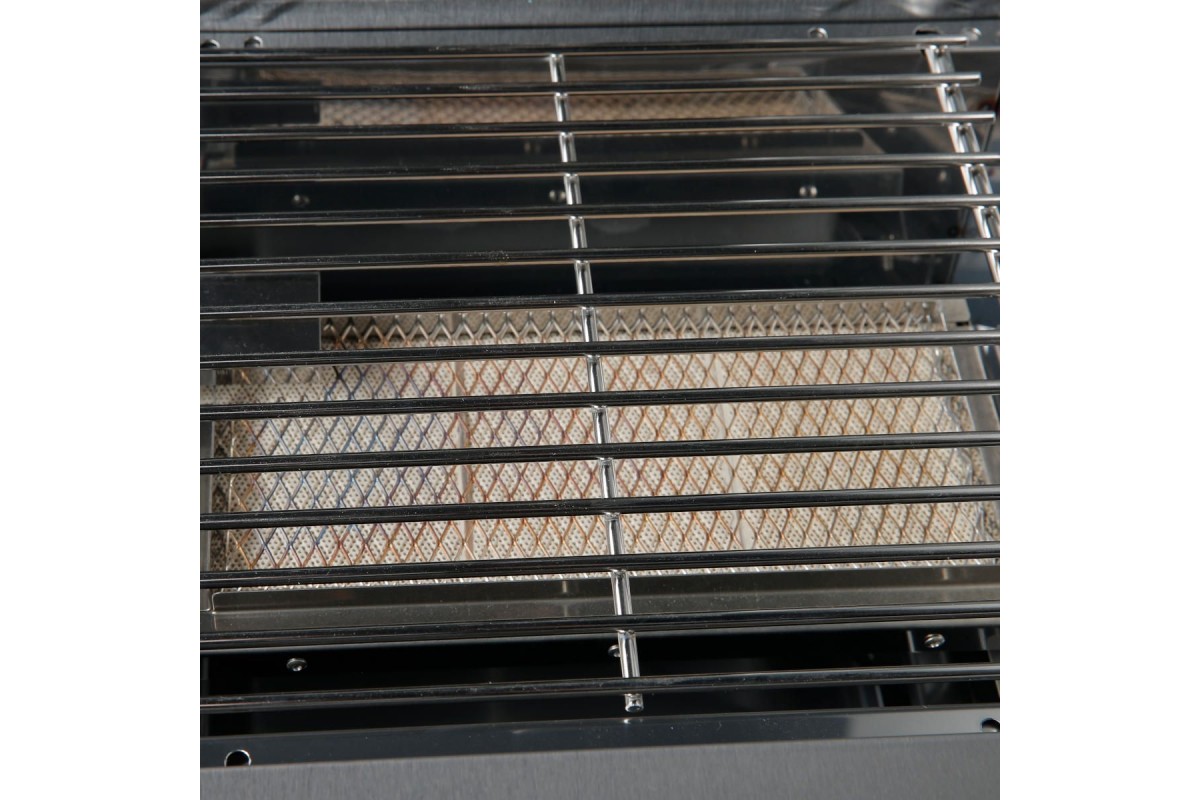 Газовый гриль SANTOS P-618, с боковой и задней горелкой, нержавеющая сталь 900327