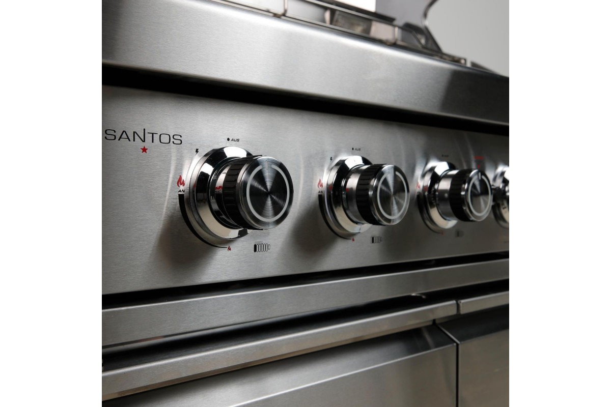 Газовый гриль SANTOS P-618, с боковой и задней горелкой, нержавеющая сталь 900327