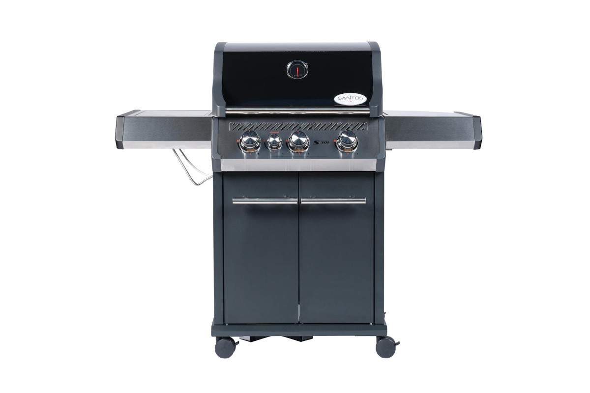 Газовий гриль SANTOS S-301 Black, з бічним пальником, чорний 900235