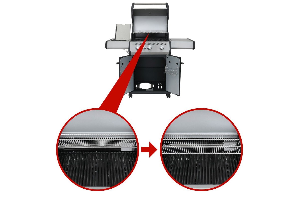 Газовий гриль SANTOS S-301 Black, з бічним пальником, чорний 900235