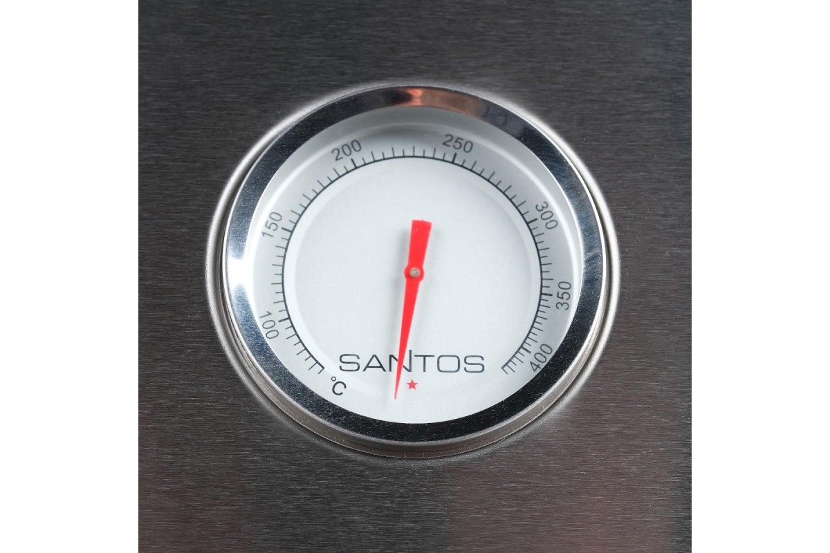Газовий гриль SANTOS S-301, з бічним пальником, нержавіюча сталь 900242