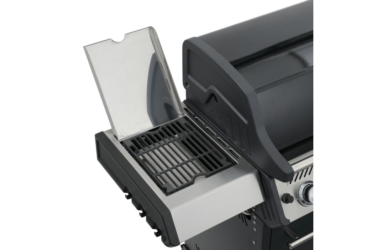 Газовый гриль SANTOS S-318 Black, с боковой и задней горелкой, черный 900273