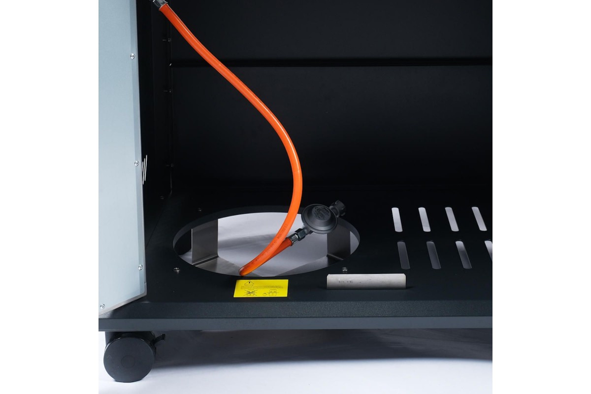 Газовий гриль SANTOS S-401, з бічним пальником, нержавіюча сталь 900266