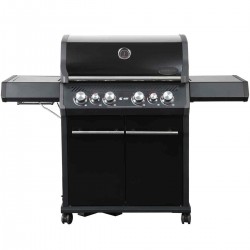 Газовый гриль SANTOS S-418 All Black, с боковой и задней горелкой, черный полностью 890055
