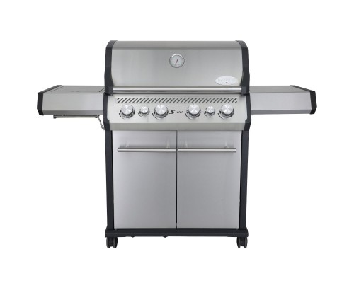 Газовый гриль SANTOS S-418, с боковой и задней горелкой, нержавеющая сталь 900303