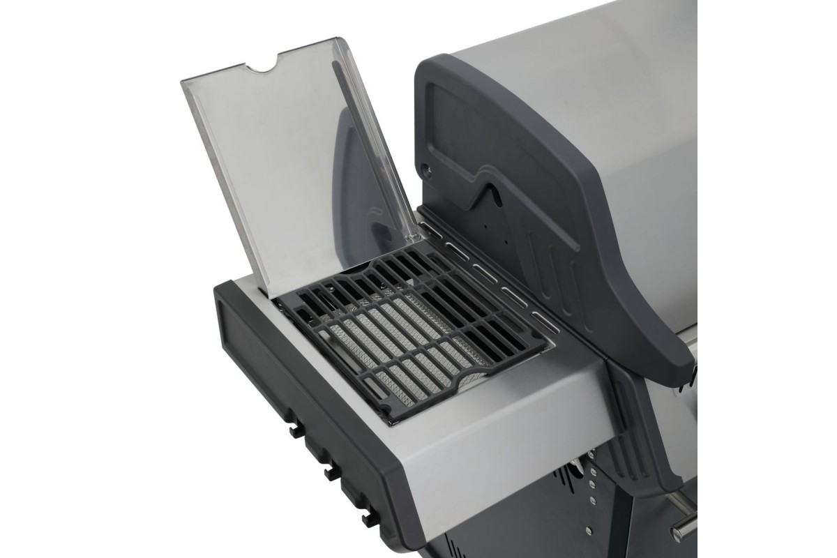 Газовый гриль SANTOS S-418, с боковой и задней горелкой, нержавеющая сталь 900303