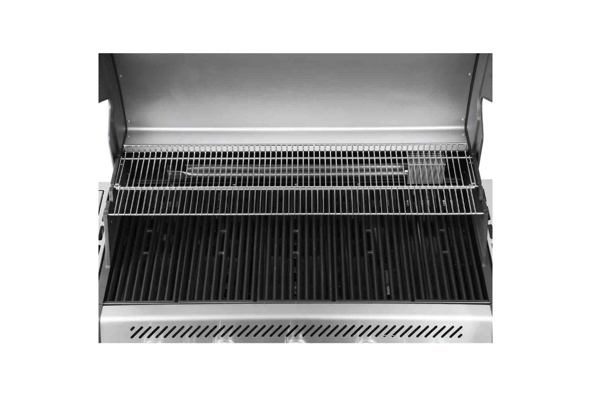 Газовый гриль SANTOS S-518, с боковой и задней горелкой, нержавеющая сталь 890604