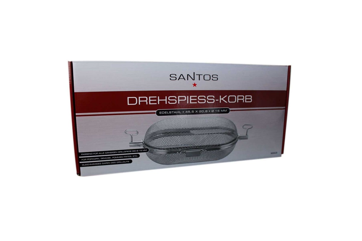 Корзина-сетка для вертела SANTOS, для гриля, круглая, нержавеющая сталь 900020