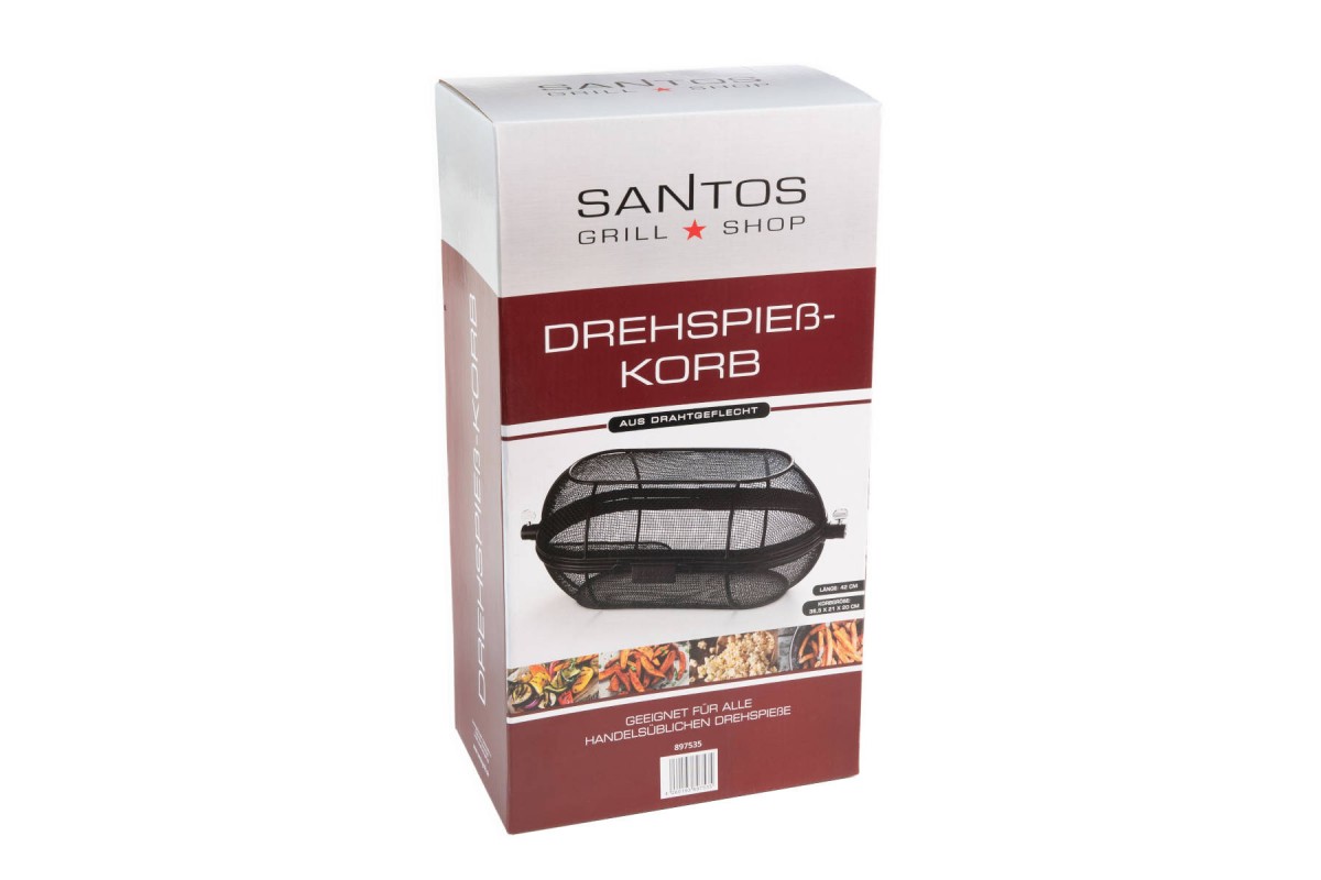 Корзина-сетка для вертела SANTOS, для гриля, круглая, черная, антипригарная 897535