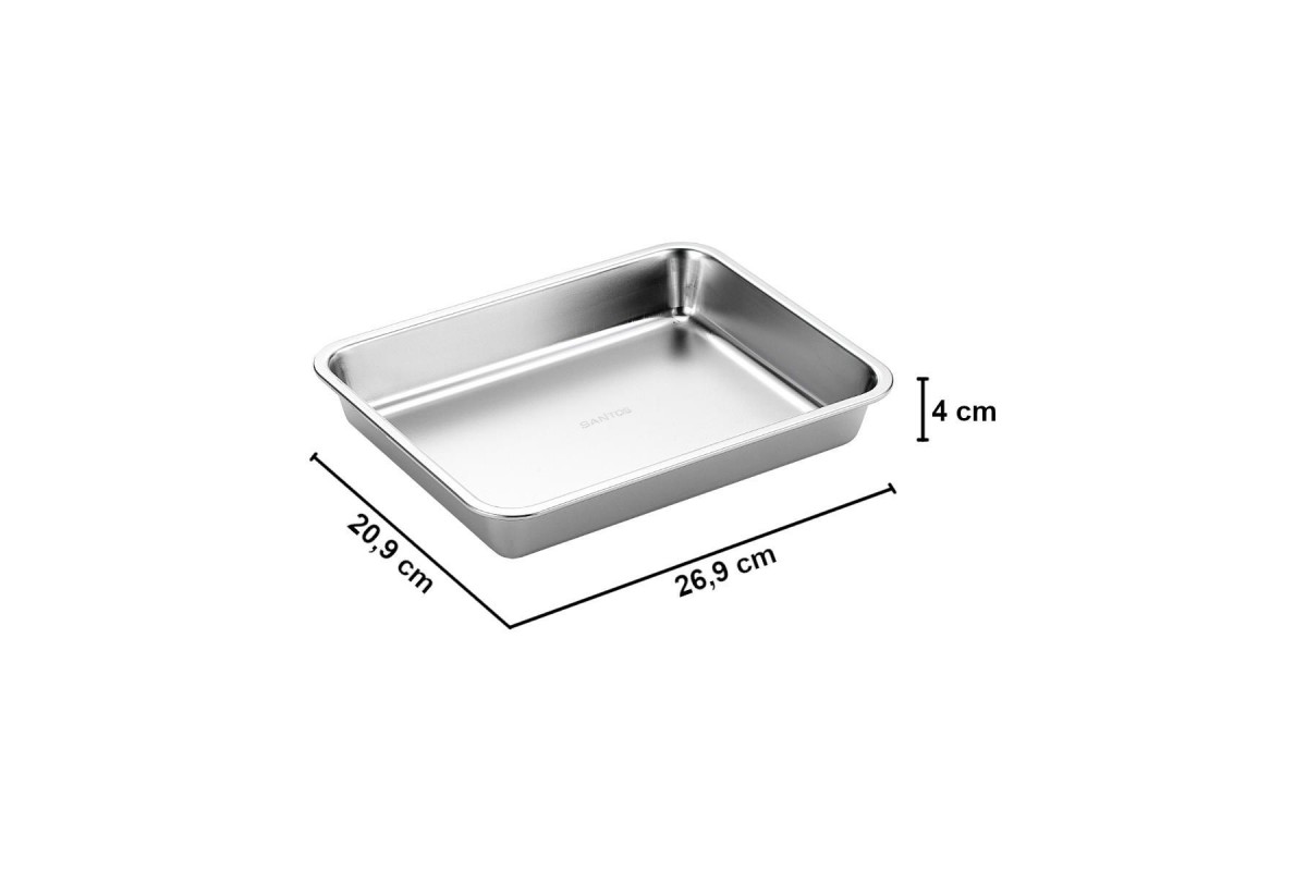 Поддон из нержавеющей стали для гриля SANTOS, малый, 26,9 х 4 х 20,9 см 899416
