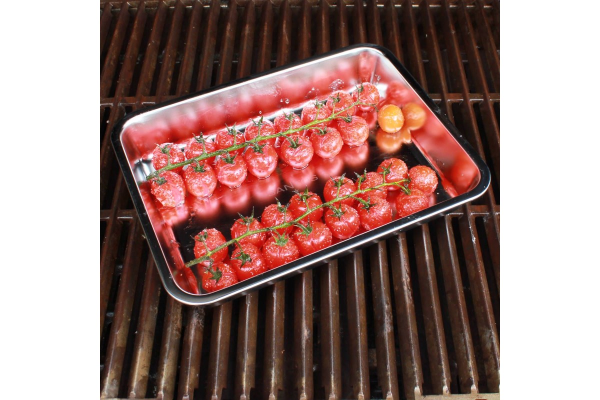 Поддон из нержавеющей стали для гриля SANTOS, малый, 26,9 х 4 х 20,9 см 899416