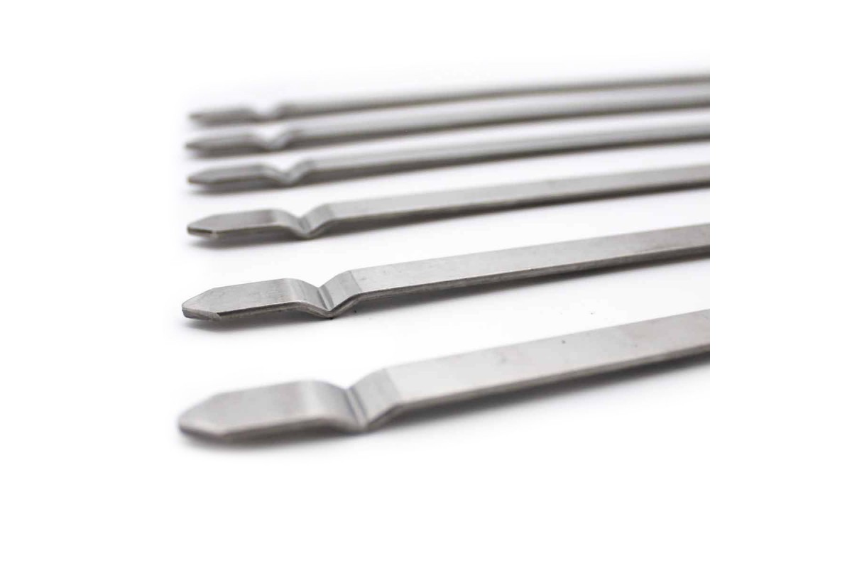 Набор шампуров для боковой горелки гриля SANTOS, из нержавеющей стали, ветрозащита, набор 6 шт. 890956