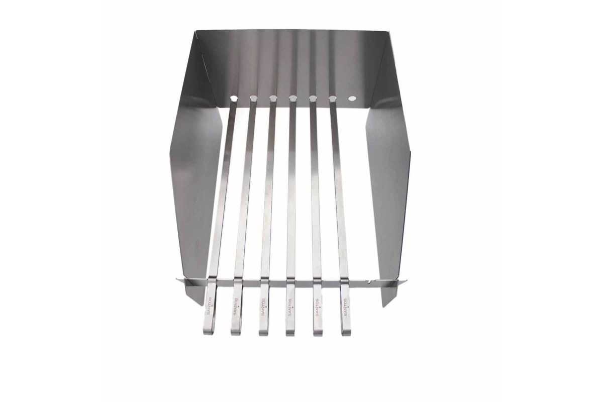 Набор шампуров для боковой горелки гриля SANTOS, из нержавеющей стали, ветрозащита, набор 6 шт. 890956