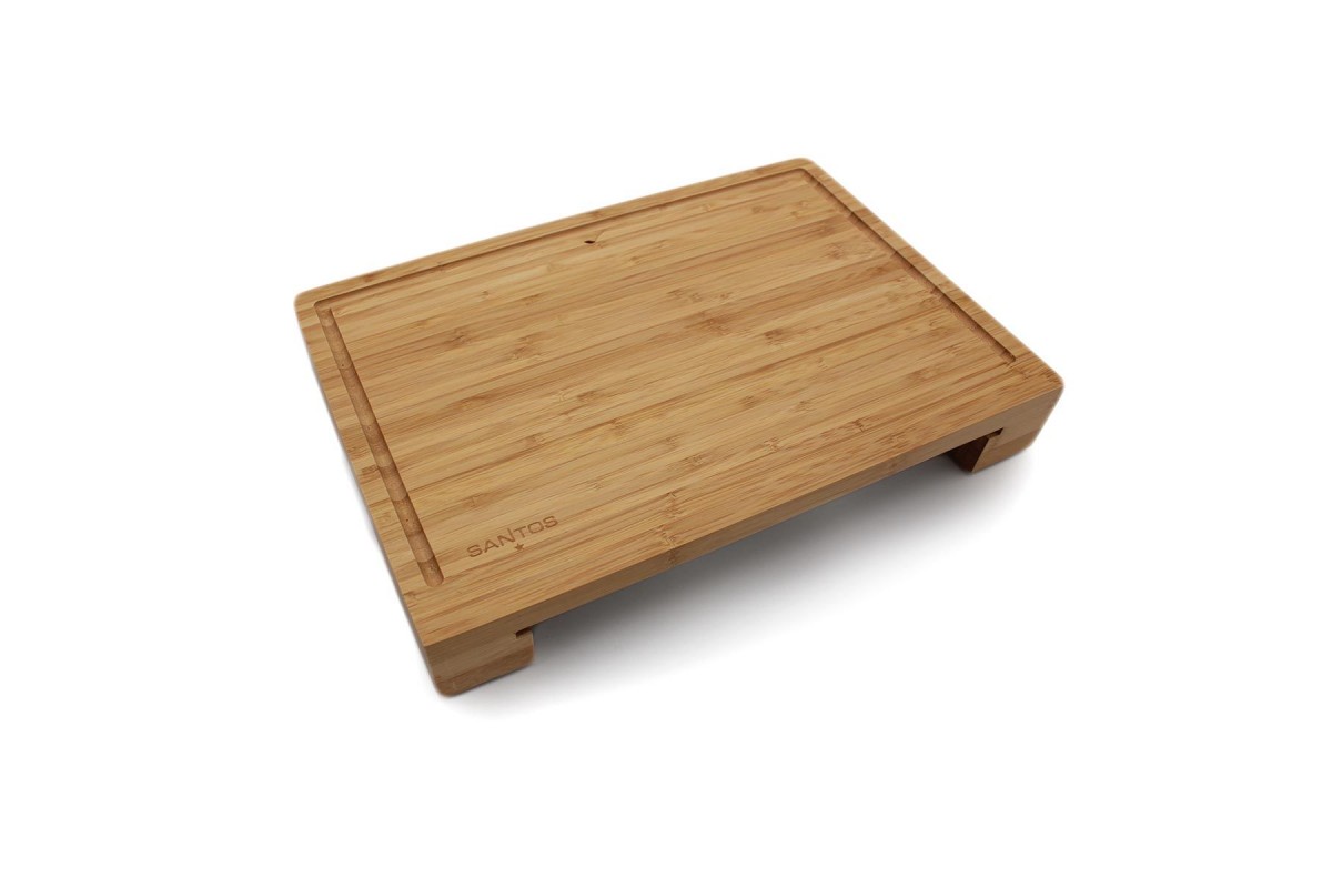 Разделочная доска с поддоном SANTOS, бамбук, нержавеющая сталь, 42,5 x 7 x 29 см 890147