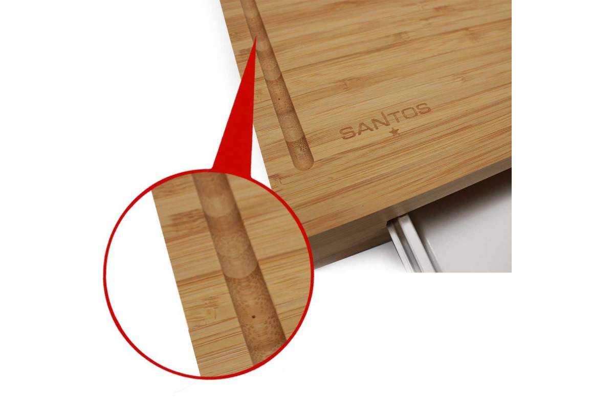 Разделочная доска с поддоном SANTOS, бамбук, нержавеющая сталь, 42,5 x 7 x 29 см 890147
