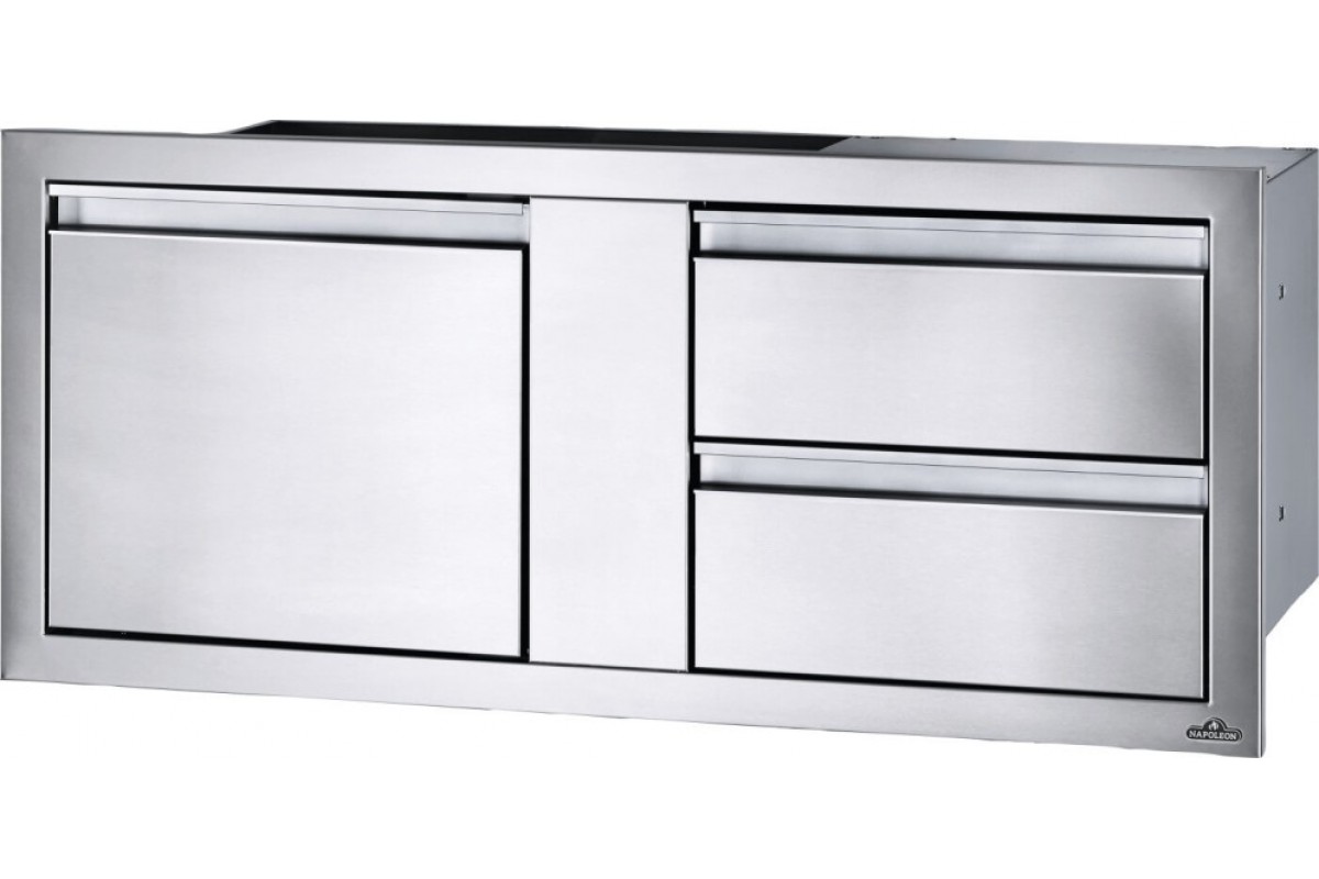 Модуль для встройки Napoleon BI-4216-1D2DR с дверями и 2-ма выдвигающиеся ящиками, 107х41 см