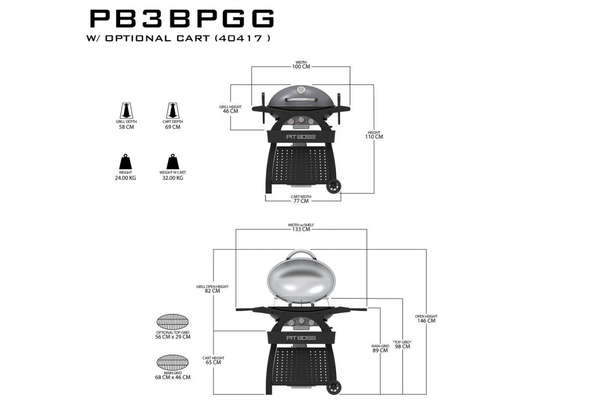 Портативный газовый гриль Pit Boss Sportsman 3 Pit Boss 10755