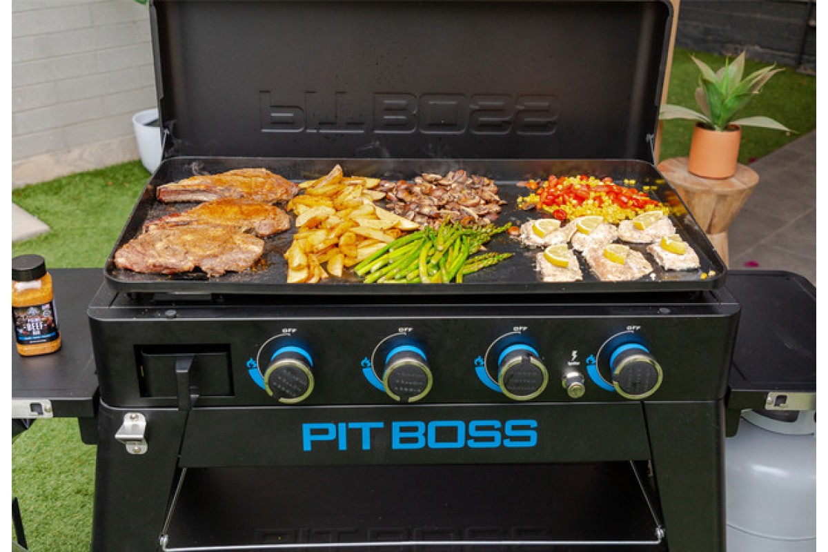 Портативний газовий гриль-планча Pit Boss Ultimate, на 4 пальники, зйомний, зі столом, 10813