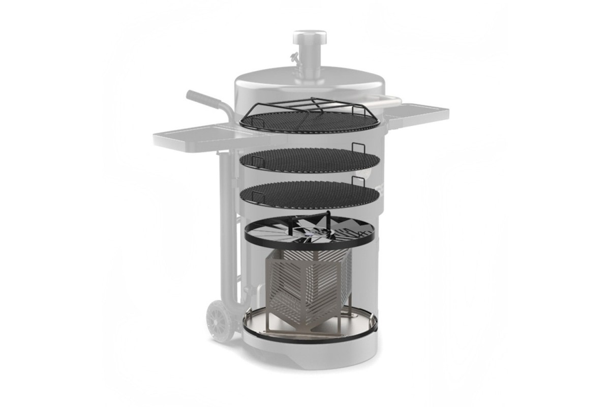 Вугільний смокер Pit Boss Champion, бочкова форма, коптильня-гриль, 10806