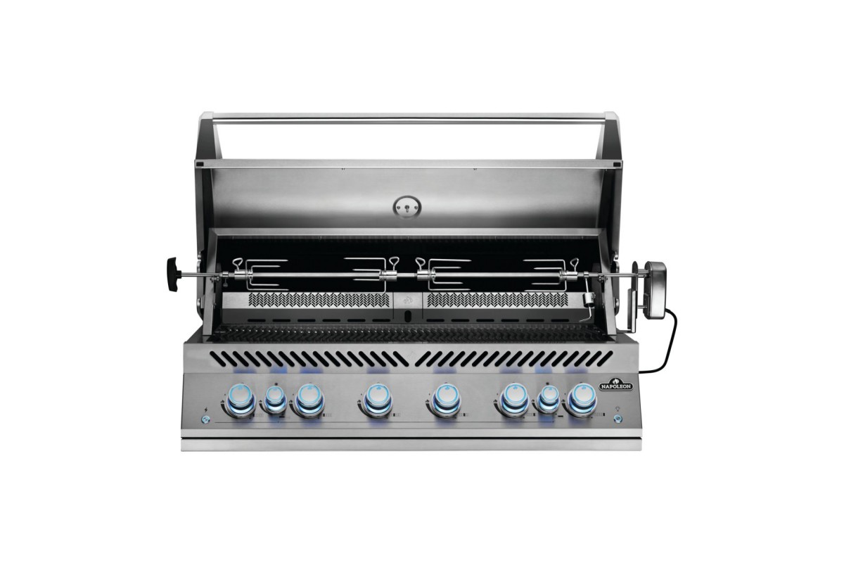 Встраиваемый газовый гриль Napoleon 700 Series BIG44 (6+2 горелки) c вертелом нерж сталь BIG44RBPSS-RC
