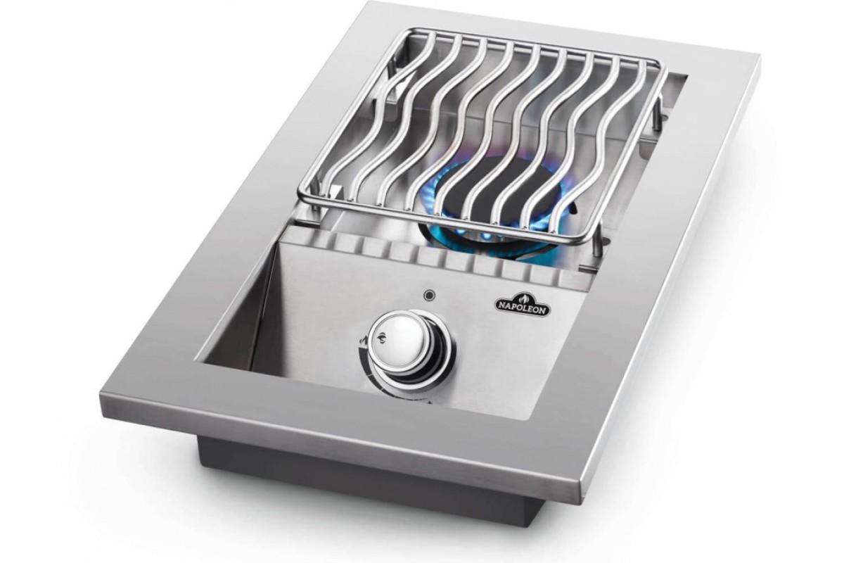 Одинарная конфорка для встраивания с крышкой из нержавеющей стали Napoleon BI10RTPSS-CE