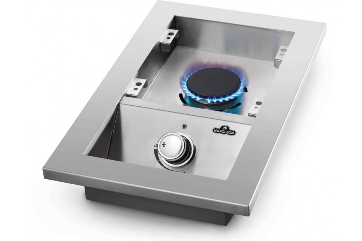 Одинарная конфорка для встраивания с крышкой из нержавеющей стали Napoleon BI10RTPSS-CE