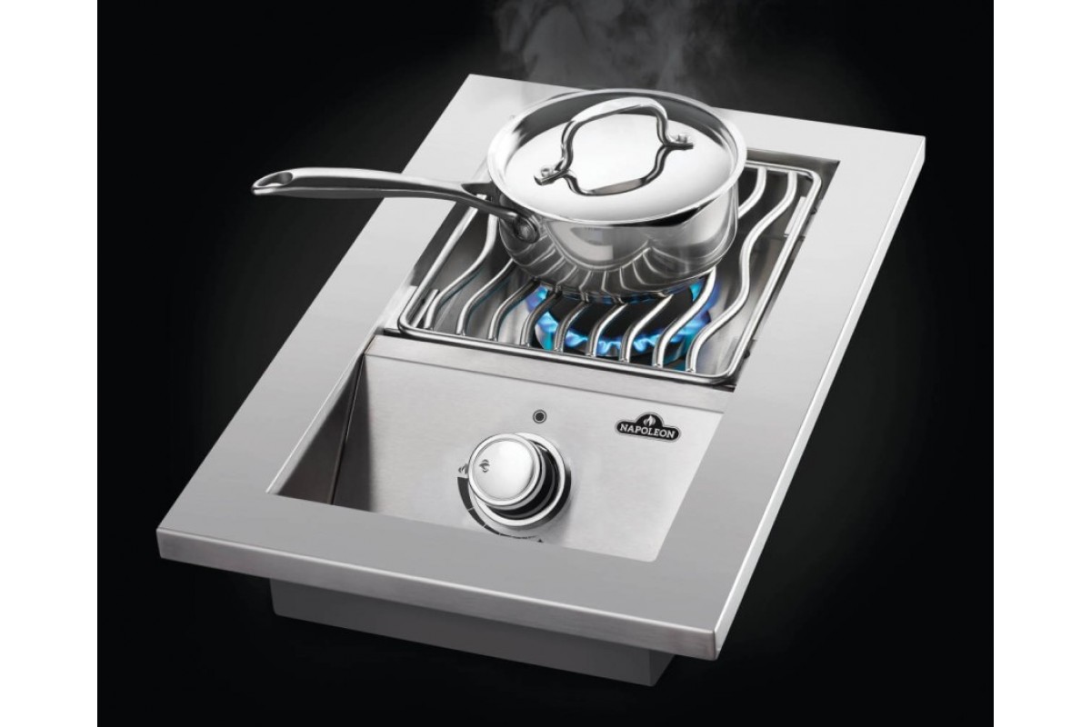 Одинарная конфорка для встраивания с крышкой из нержавеющей стали Napoleon BI10RTPSS-CE