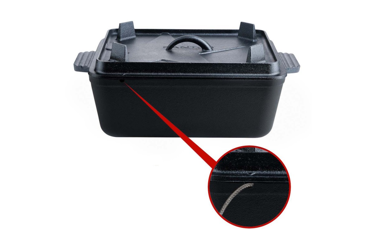 Чугунный казан-форма для хлеба SANTOS K8 с крышкой 5,5л, 34 х 24 см 899447