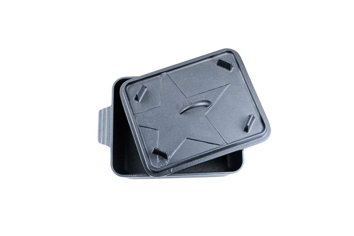 Чугунный казан-форма для хлеба SANTOS K8 с крышкой 5,5л, 34 х 24 см 899447