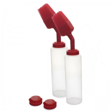 Набір пляшок для соусу SANTOS, з щіточкою та кришкою для дозування, 2 шт 890369