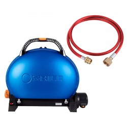КОМПЛЕКТ Портативный переносной газовый гриль O-GRILL 500, синий + шланг
