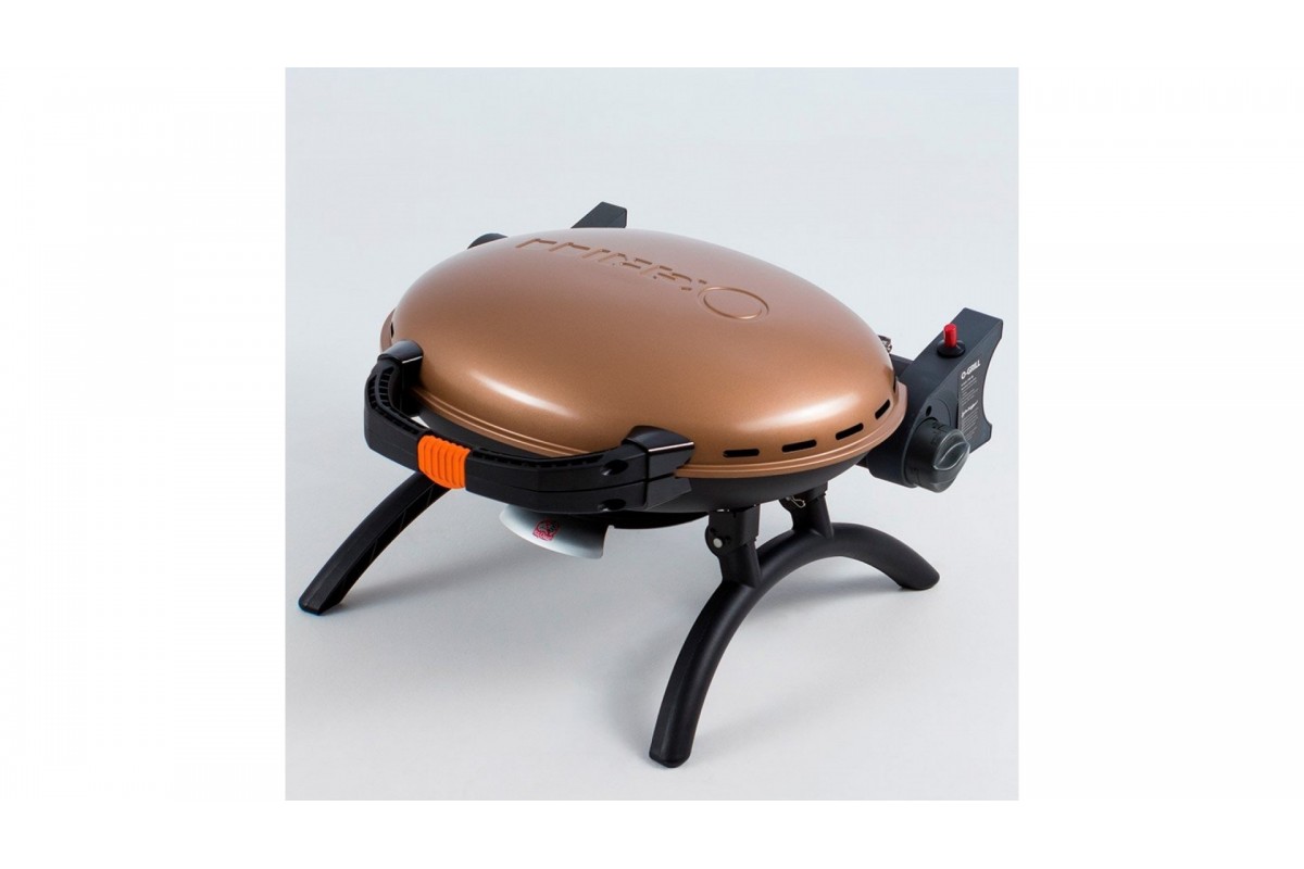 КОМПЛЕКТ Портативный переносной газовый гриль O-GRILL 500, бронзовый + шланг в подарок!