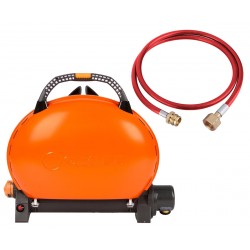 КОМПЛЕКТ Портативный переносной газовый гриль O-GRILL 500, оранжевый + шланг