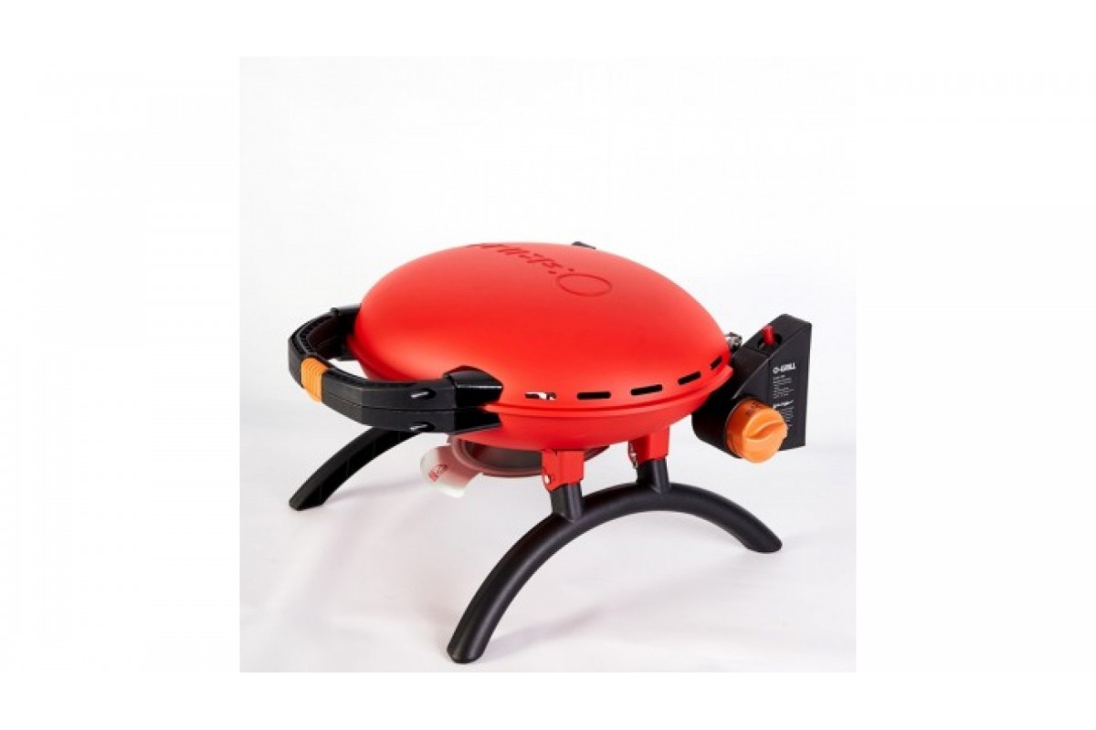 КОМПЛЕКТ Портативный переносной газовый гриль O-GRILL 500, красный + шланг в подарок!