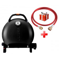 КОМПЛЕКТ Портативный переносной газовый гриль O-GRILL 600T, черный + шланг в подарок!