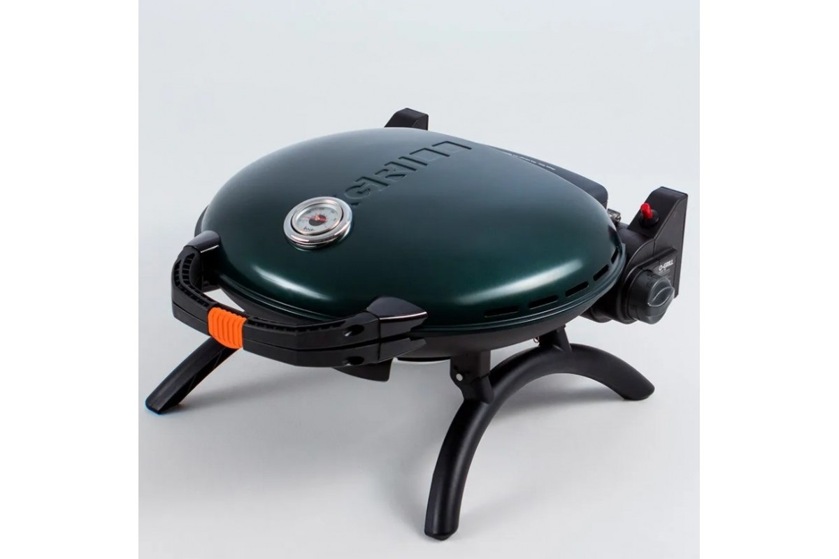 КОМПЛЕКТ Портативный переносной газовый гриль O-GRILL 600T, зеленый + шланг в подарок!