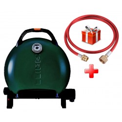 КОМПЛЕКТ Портативный переносной газовый гриль O-GRILL 600T, зеленый + шланг в подарок!