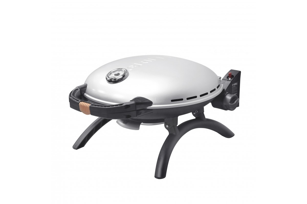КОМПЛЕКТ Портативный переносной газовый гриль O-GRILL 600T, серебро + шланг в подарок!