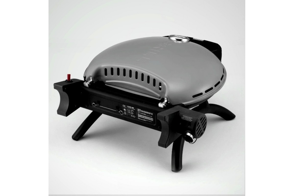 КОМПЛЕКТ Портативный переносной газовый гриль O-GRILL 600T, серебро + шланг в подарок!